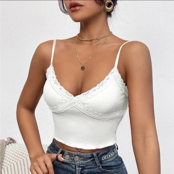 Lace Trim Cami Top - Picture 2 of 8